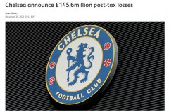 切尔西公布20-21赛季财报 税后亏损高达1.456亿英镑