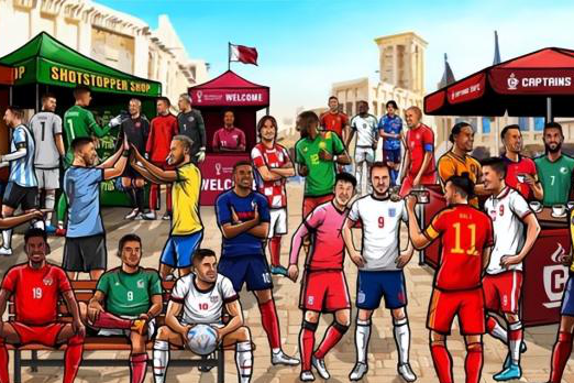 卡塔尔世界杯官方海报发布 孙兴慜和凯恩二人居然占C位