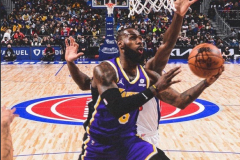 NBA常规赛湖人121-116逆转活塞 浓眉哥30分10篮板詹姆斯遭驱逐