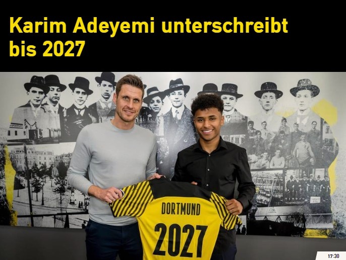 火速进货！官方：多特签下20岁萨尔茨堡前锋阿德耶米