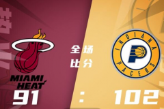 NBA常规赛热火91-102步行者 希罗30