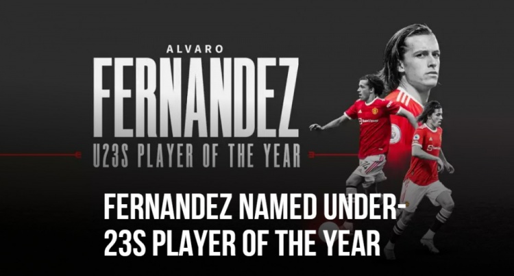 曼联官方：19岁后卫阿尔瓦罗-费尔南德斯当选赛季最佳U23球员