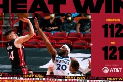 热火121-112力克森林狼巴特勒25 8 6热火3人20分