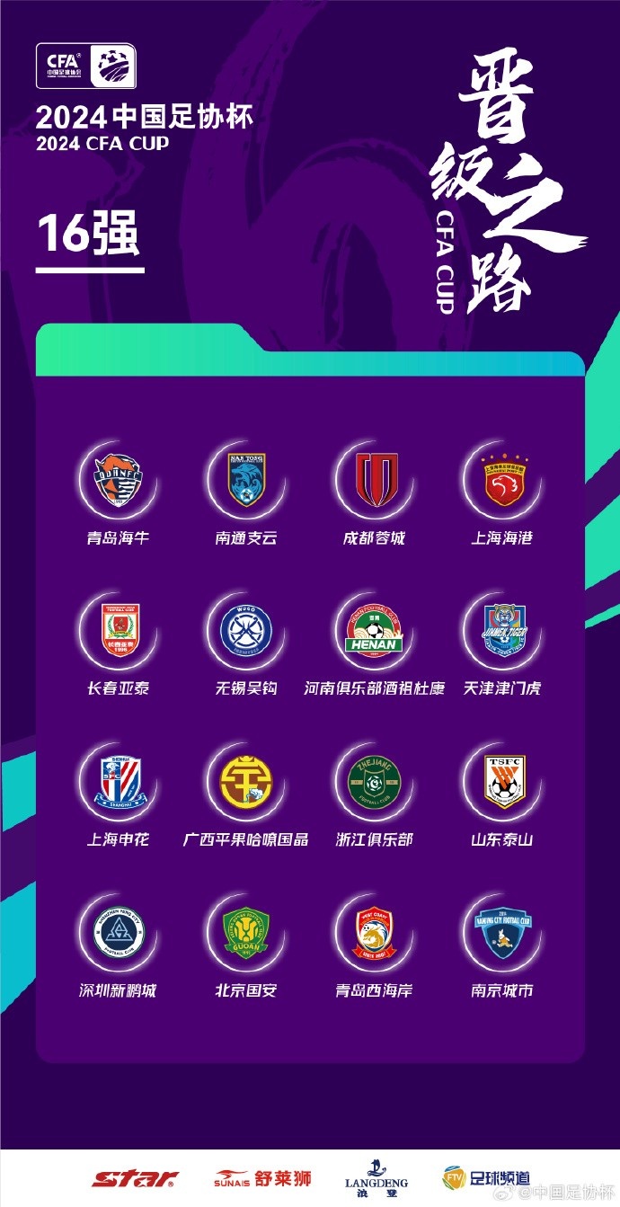 记者：足协杯第二次抽签明日进行将确定第五至第八轮对阵