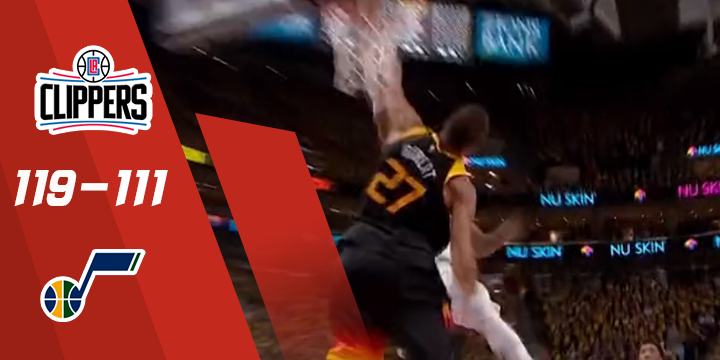 《集锦》NBA-乔治37 16博扬32分小伤停卡快船赢爵士赛点