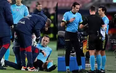 博洛尼亚vs维罗纳比赛主裁判开场3分钟受伤离场，被第四官员换下