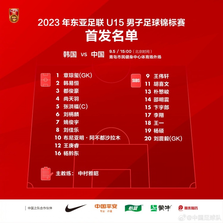 U15东亚锦标赛A组第五轮中国vs韩国