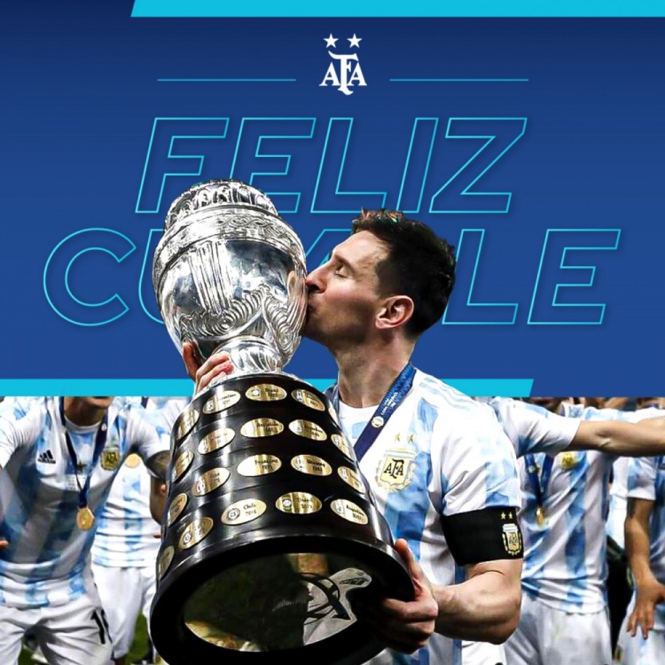 阿根廷祝梅西35岁生日快乐，球员为国