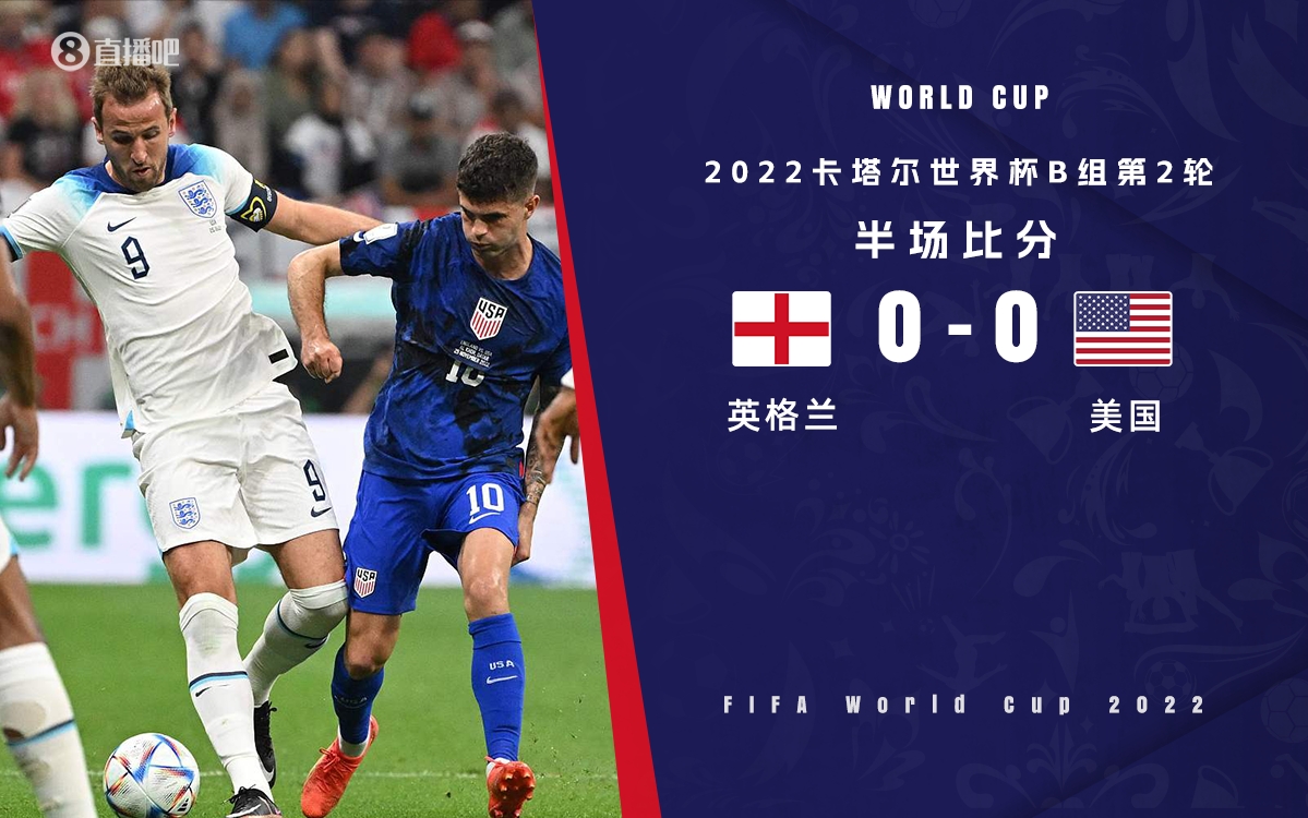 半场-普利西奇中框麦肯尼失良机 英格兰0-0暂平美国