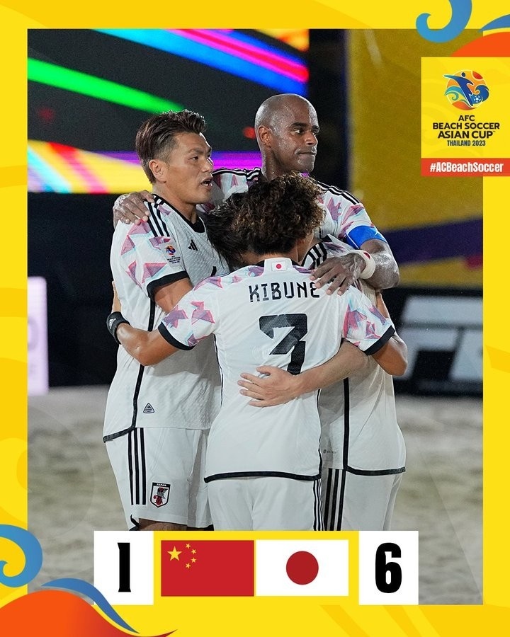 沙滩足球亚洲杯-中国1-6不敌卫冕冠军日本 小组赛1胜1负