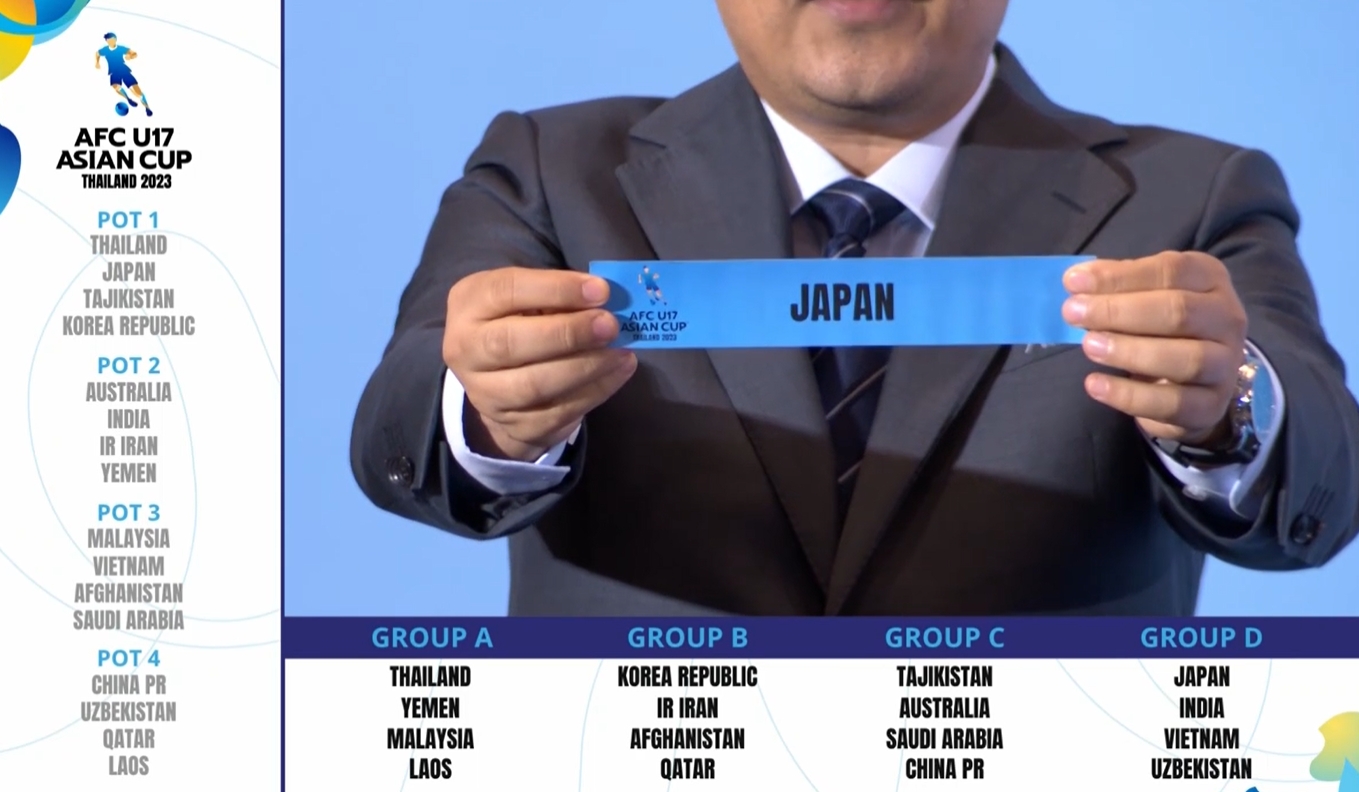 U17亚洲杯：U17国少与塔吉克斯坦、澳大利亚、沙特同组