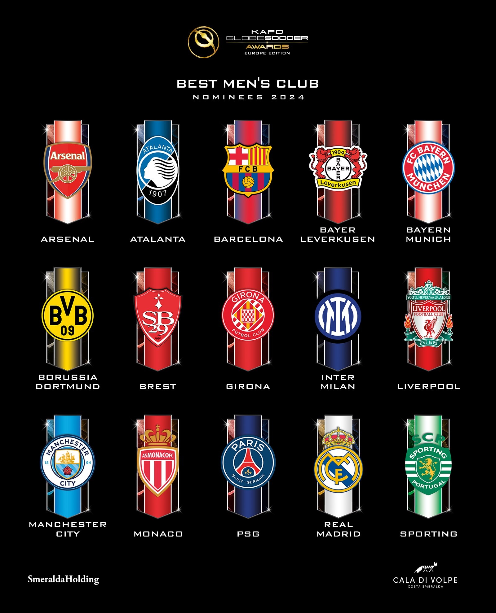 环足欧洲奖最佳男足俱乐部提名：皇马、药厂、阿森纳、曼城在列