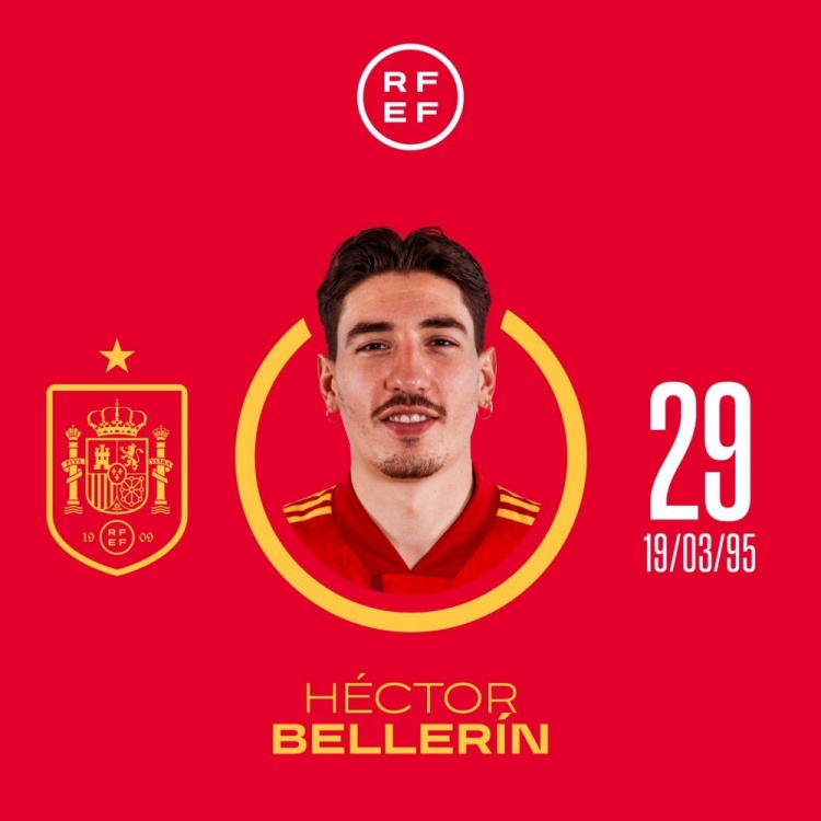 西班牙队祝贝莱林29岁生日快乐，球员为国家队出战4场比赛