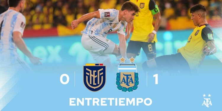半场-阿尔瓦雷斯破门收获处子球 阿根廷暂1-0厄瓜多尔