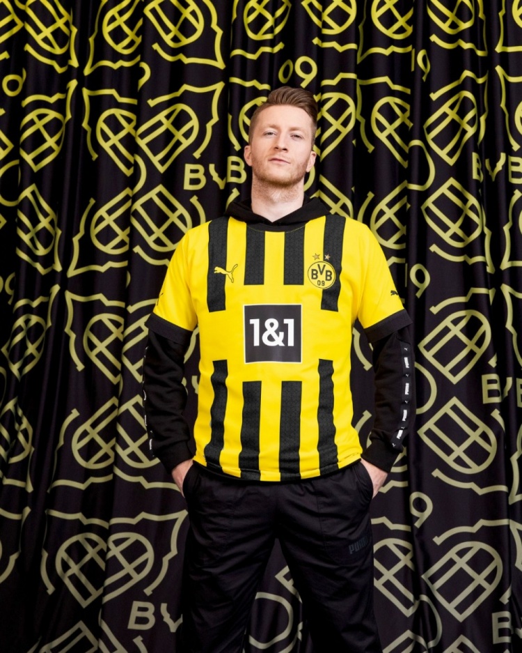 多特发布22-23赛季主场球衣：黄色主色调搭配黑色竖条纹