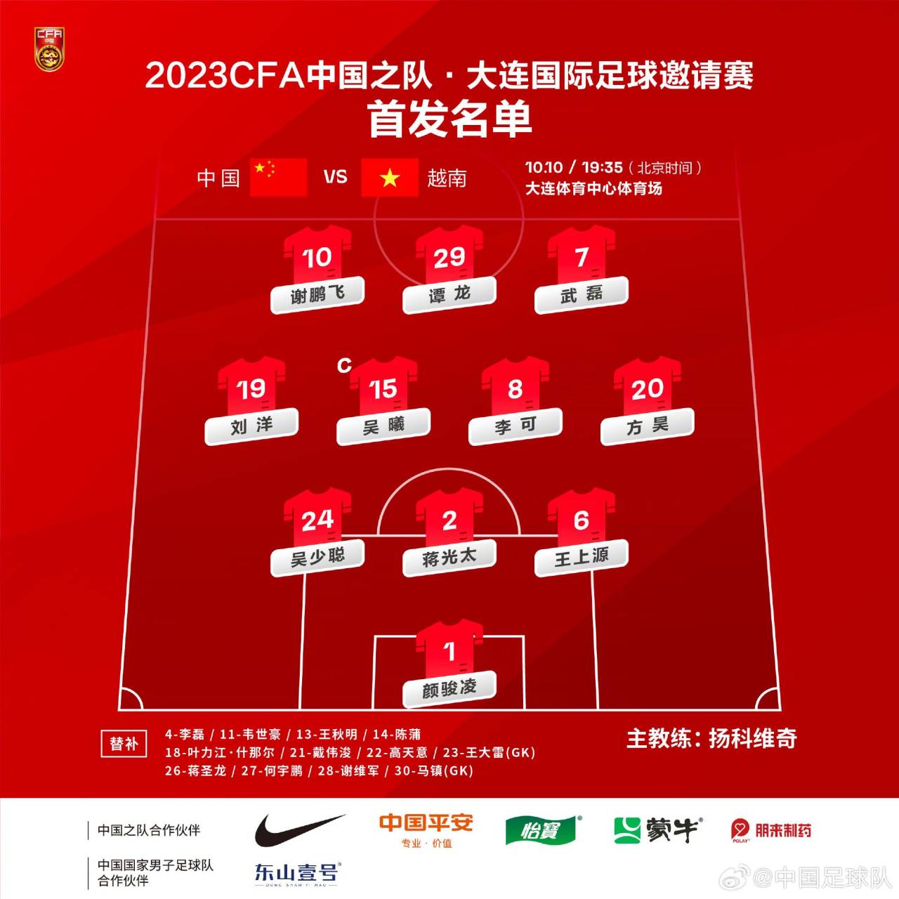 【投票】看比赛的请来选老将or新人，国足343阵型中前场该上谁