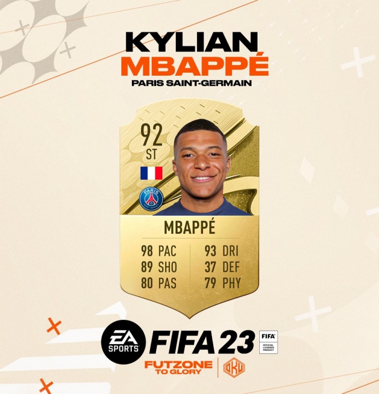 不再是梅罗！外媒：姆巴佩将成为FIFA23评分最高球员