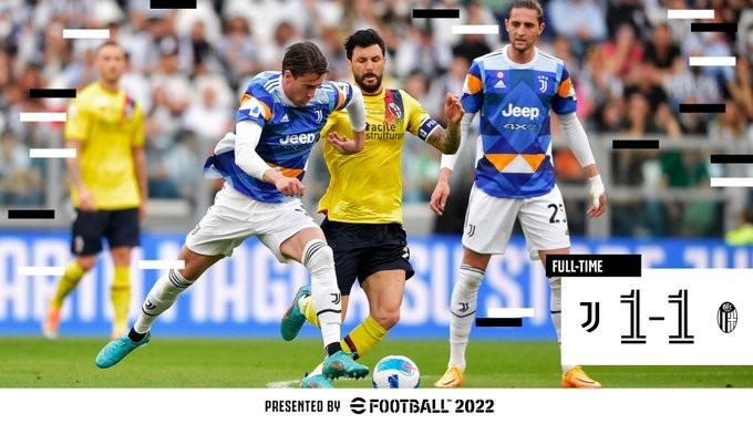 尤文全场数据：控球五五开，射门23-9、射正4-2、红牌0-2