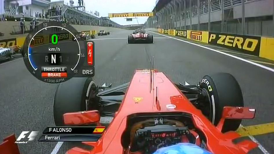 F1赛车加速非常暴力，法拉利车手阿隆索升档退档速度超快