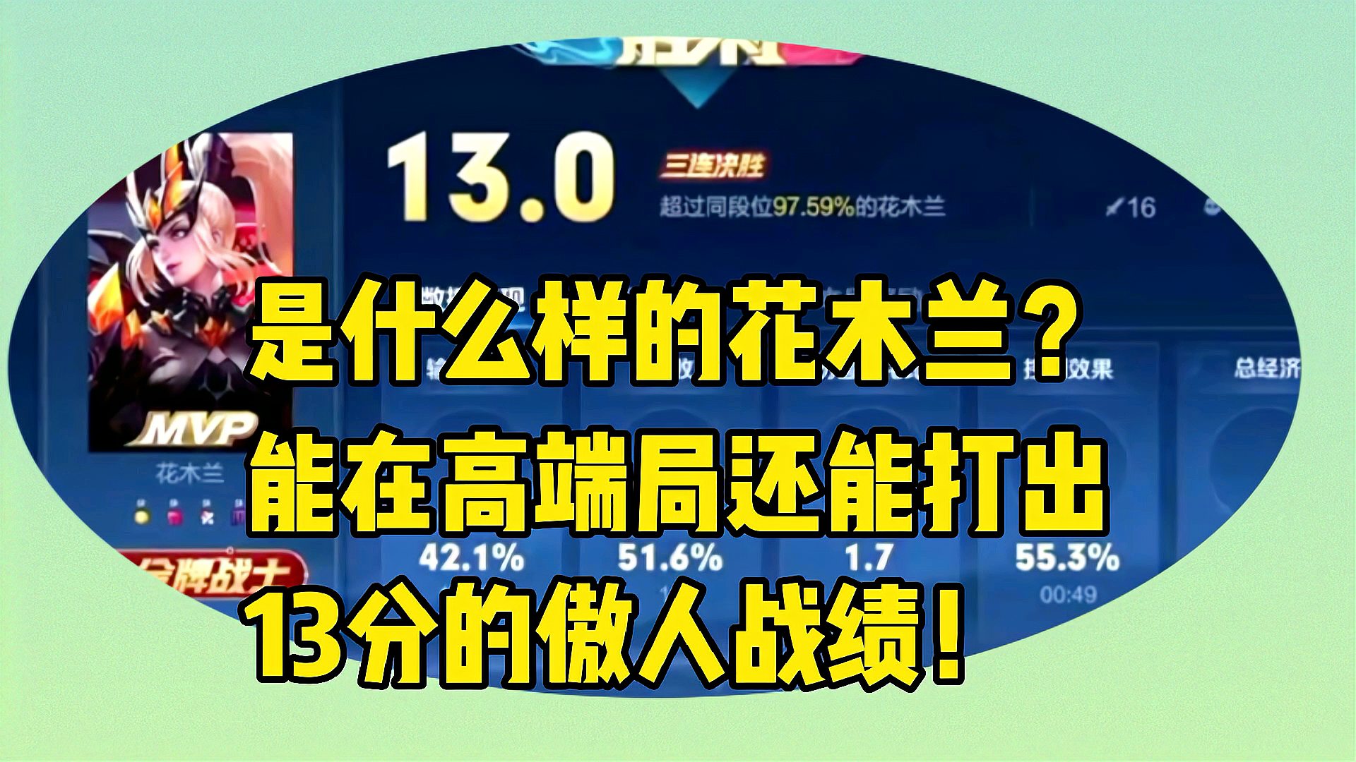 王者荣耀花木兰专场（1）：这花木兰在高端局还能打出如此高分