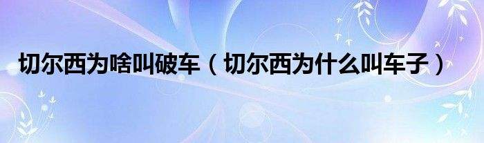 切尔西为什么叫车子「英超切尔西为什么叫车」