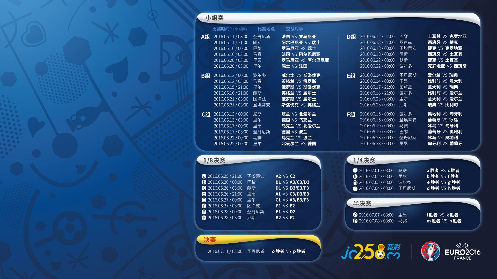 2016欧洲杯赛程表「2016欧洲杯赛程表及结果」