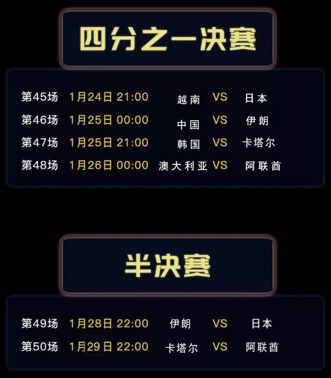 亚洲杯赛程2015「亚洲杯赛程2021赛程表最新」