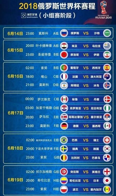 2018世界杯时间「2018世界杯时间表比赛时间表」