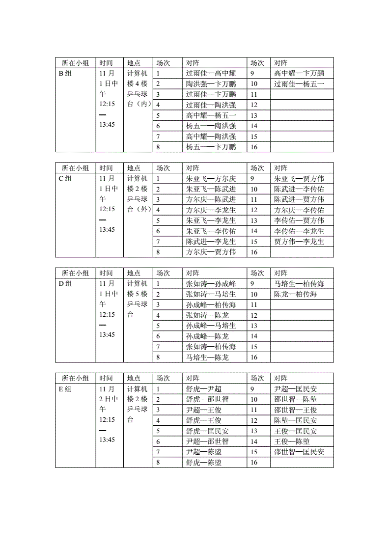 乒乓球今日赛程表「乒乓球今日赛程表27日」