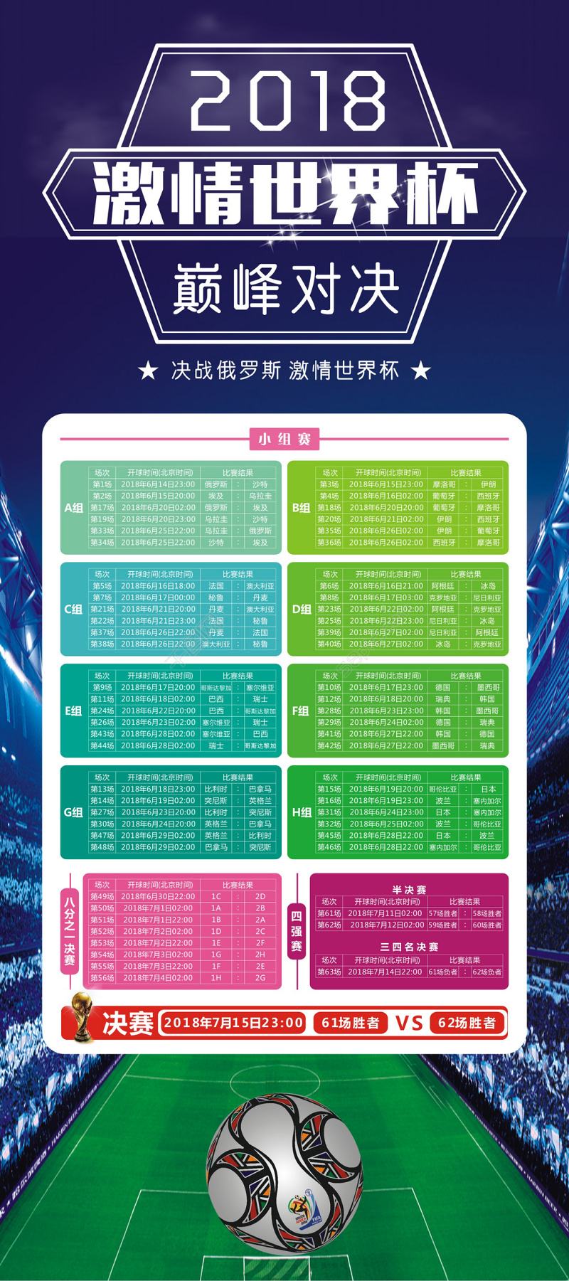 2018世界杯全部战绩「2018世界杯全部战绩18世界杯赛程结果」