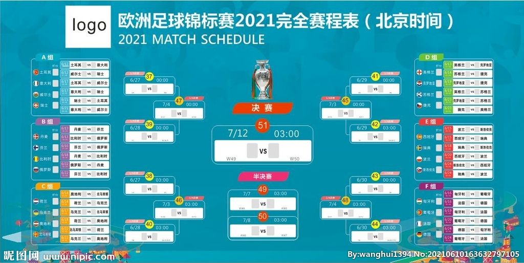 2021欧洲杯16强对阵表，2021欧洲杯16强对阵表赛程表最新