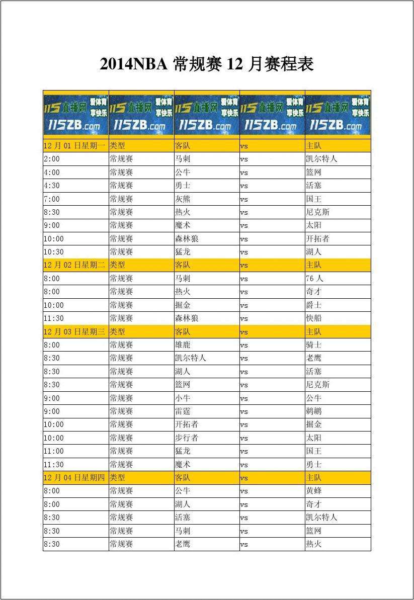 nba湖人赛程表，湖人2022全部赛程表