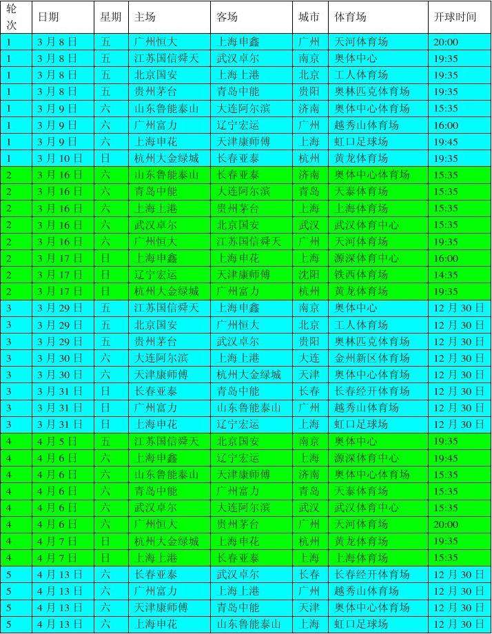 中国足球赛程，中国足球赛程世界杯预选赛直播