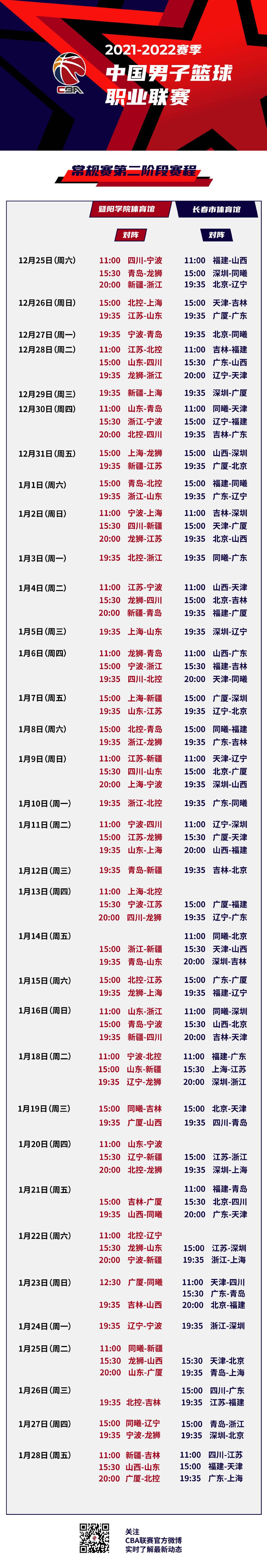 cba赛程时间表，cba赛程时间表cctv5+