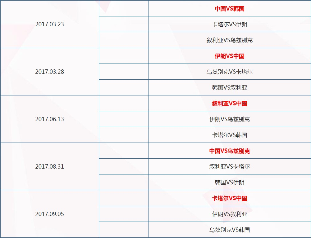 国足赛程，国足赛程安排