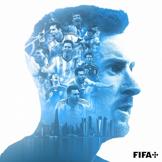 FIFA官方晒海报盛赞梅西:最终答卷——一件艺术品