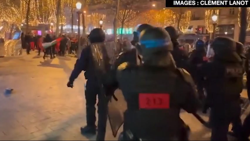 还没开打就火药味！摩洛哥球迷庆祝与法国警察冲突