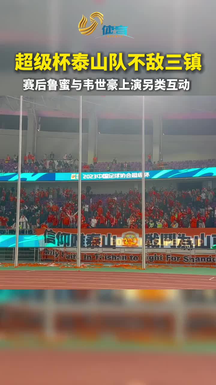 整齐划一！超清视角：看台鲁能球迷大骂韦世豪SB