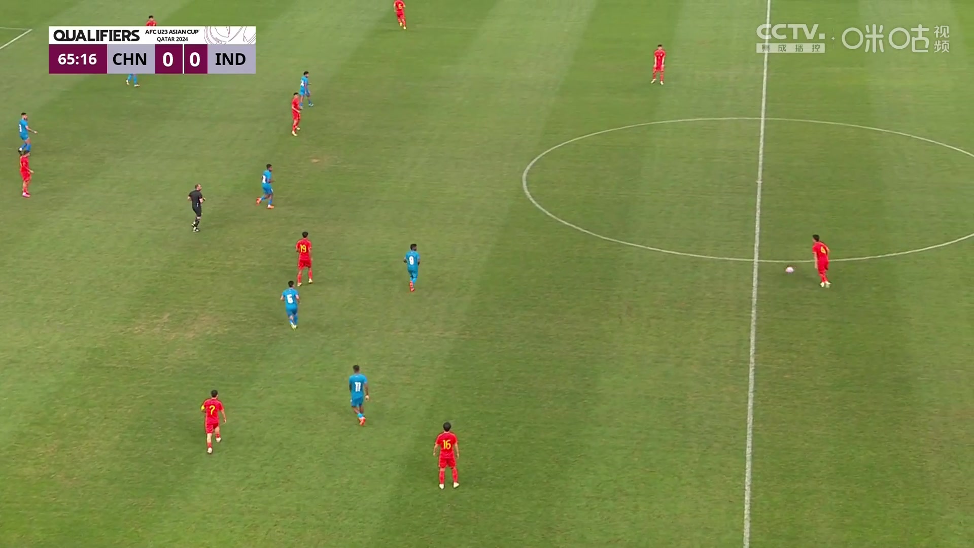 U23国足1-0领先印度！陶强龙点射破门建功