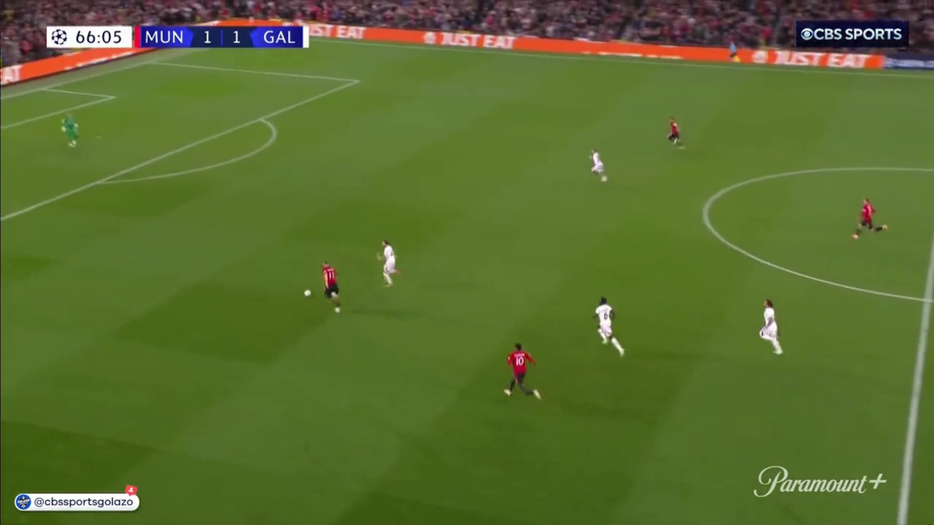 曼联2-1领先！霍伊伦一路奔袭单刀破门