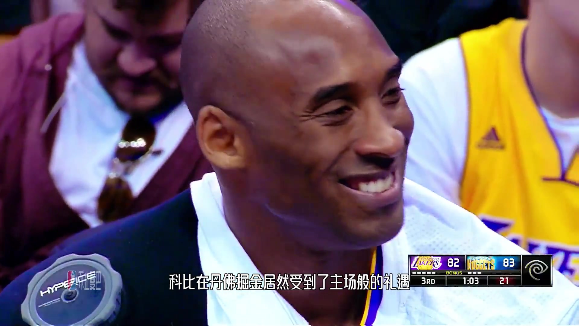 科比退役巡演客战丹佛 受到主场般礼遇 全场齐呼We want Kobe！