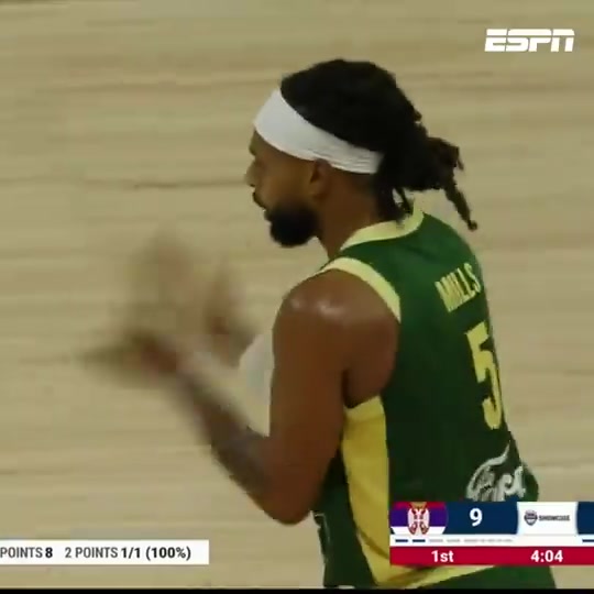 FIBA大杀器！米尔斯砍28分5助攻率澳大利亚击败塞尔维亚